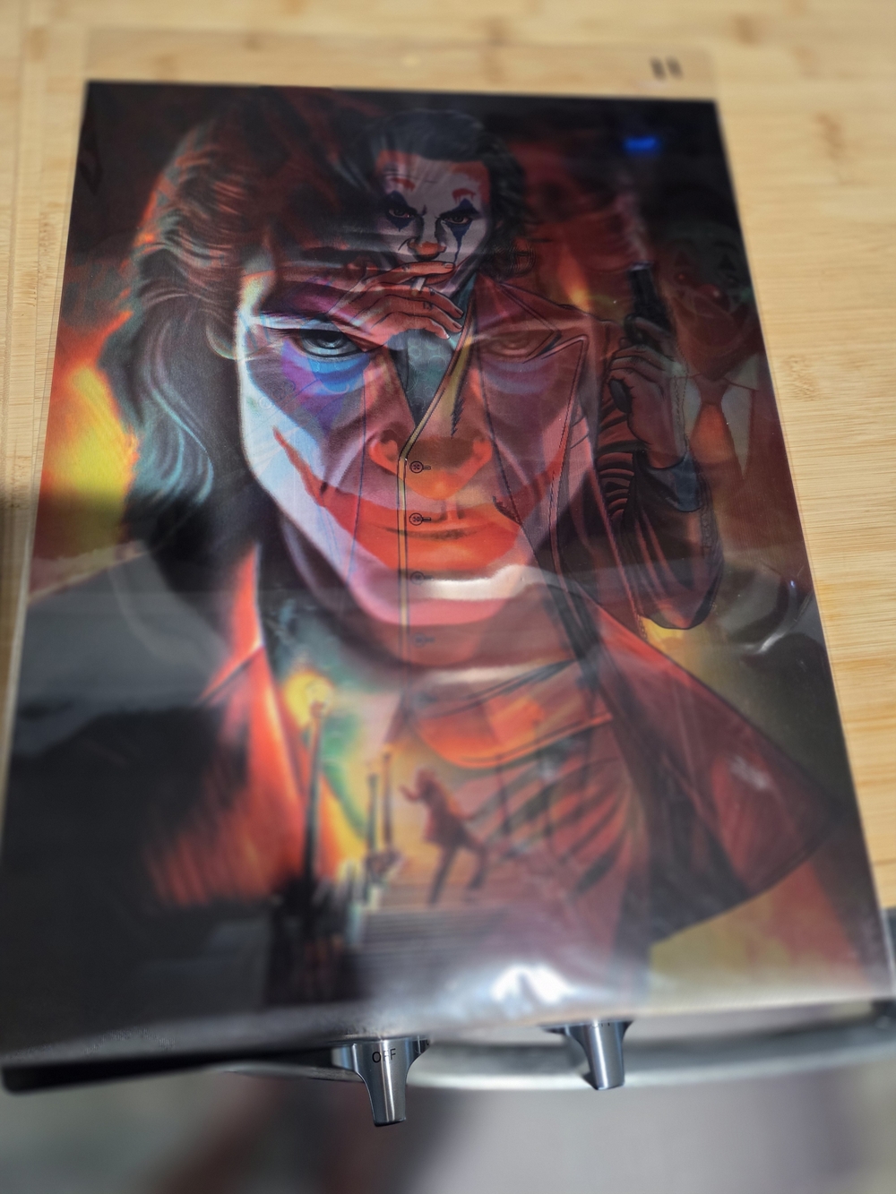 Joker Themed Wall Art 3D Tin - Multicolor Illustration